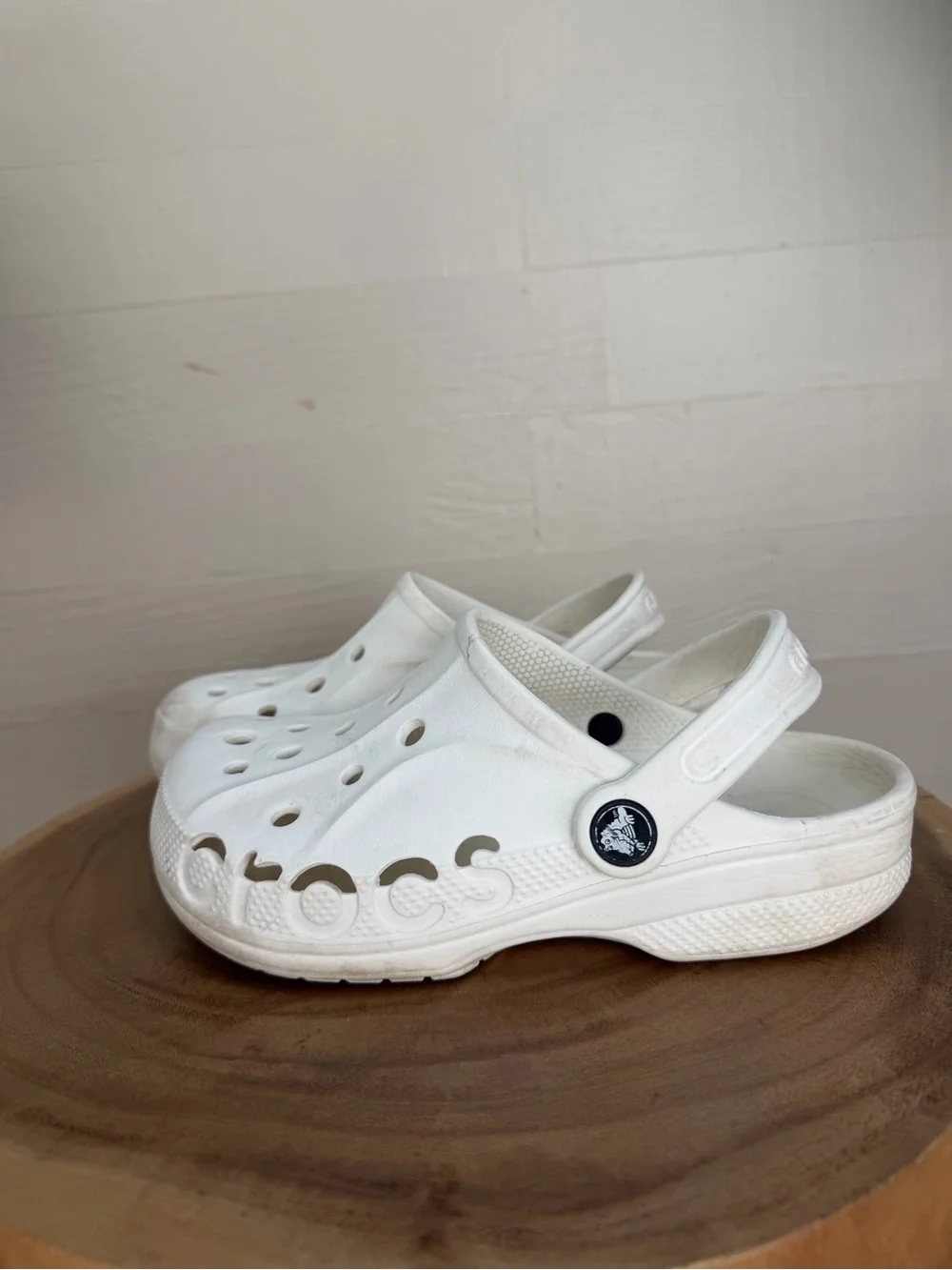 CROCS Kids White Clog with Heel Strap